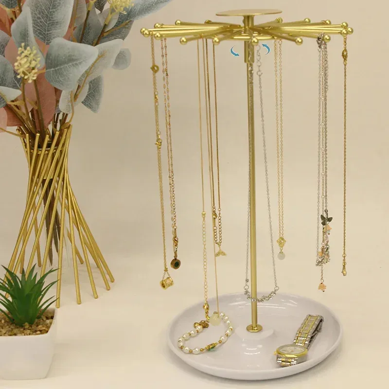 Brand New Rotating Detachable Desktop Jewelry Organizer for Necklaces & Watches Storage