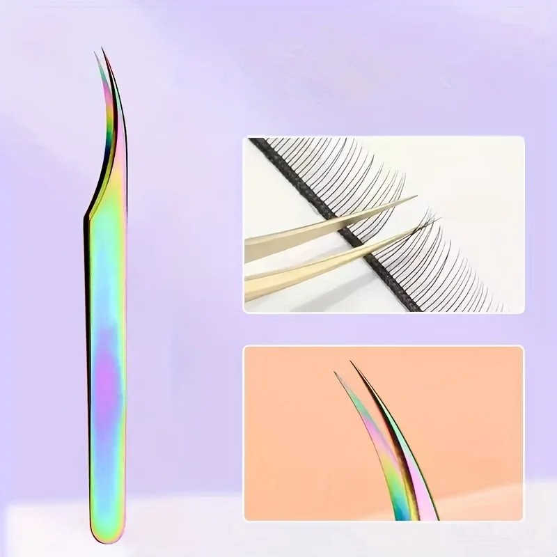 High Precision Eyelash Tweezers Set Stainless Steel Colored Lash Tweezer for Flawless Application & Brow Grooming Christmas Gift