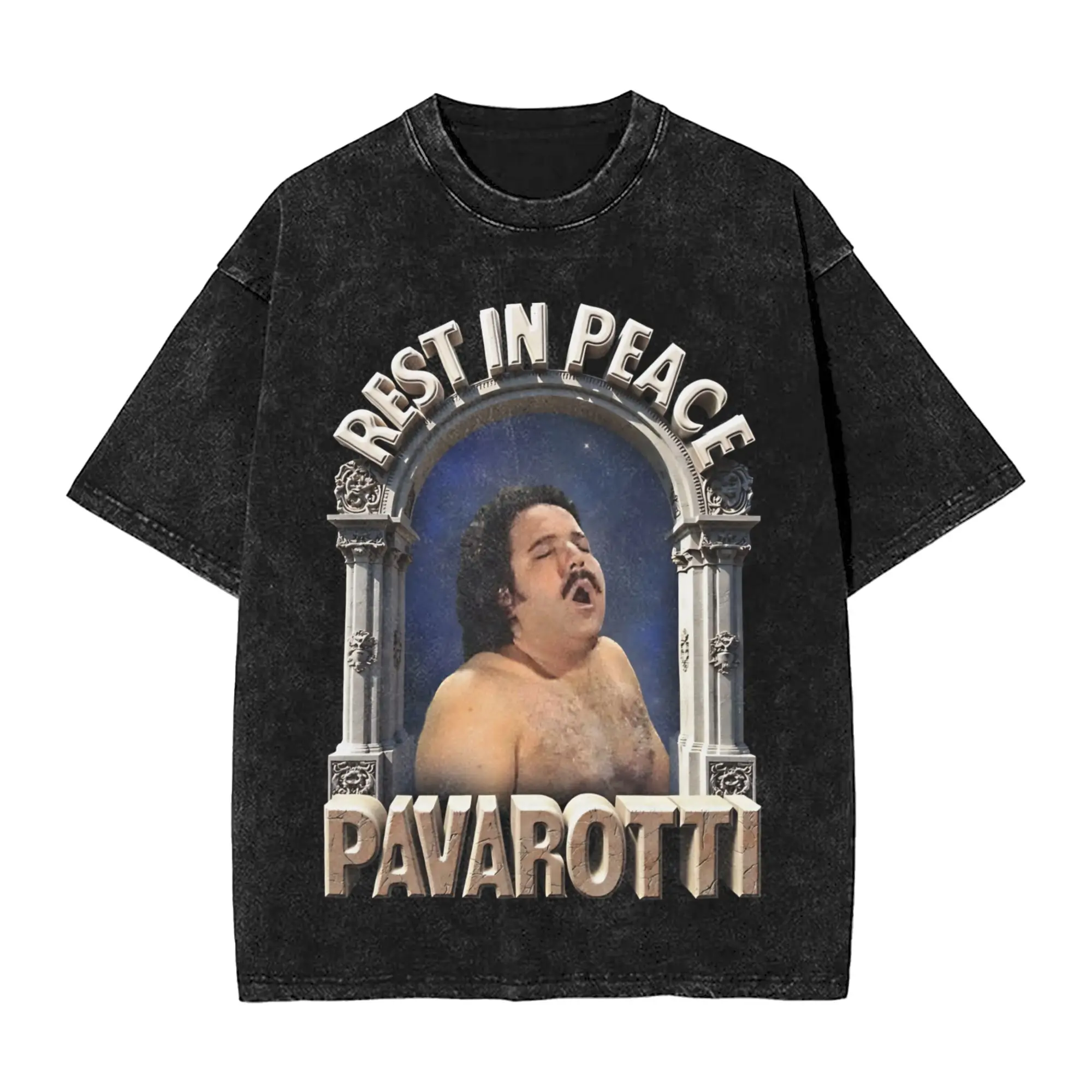 Rest In Peace Pavarotti Ron Jeremy Outfit Washed T Shirt for Men Women Streetwear Hip Hop T-Shirts Summer  Tees Tops 100% Cotton