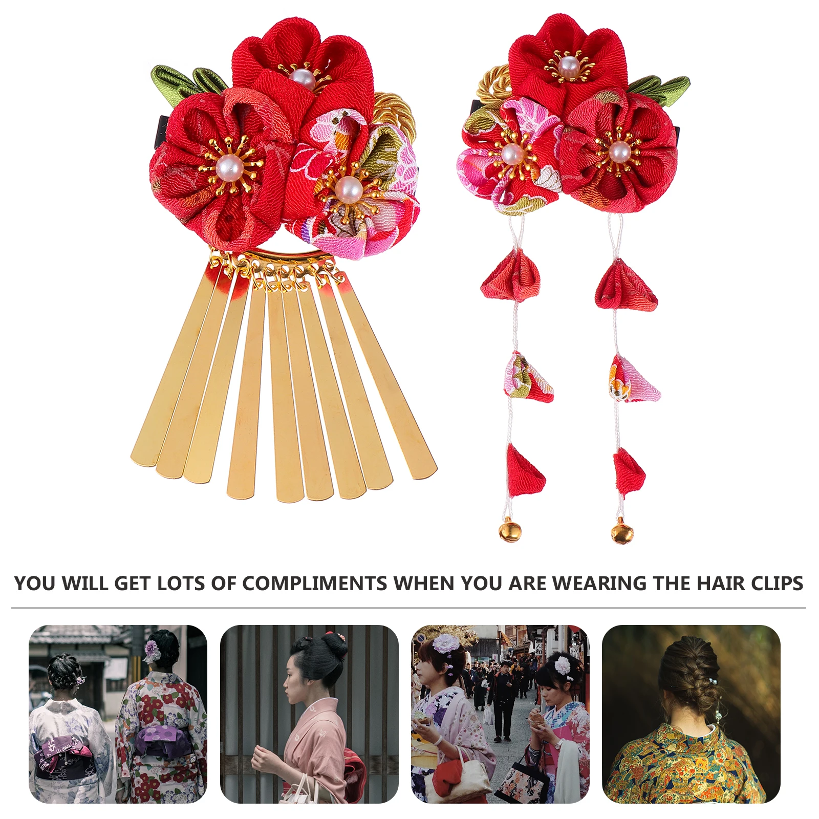 

2pcs Retro Chinese Style Flower Hairpin Exquisite Design Party Accessories Ideal Masquerade Cosplay Festivals Photography Hair