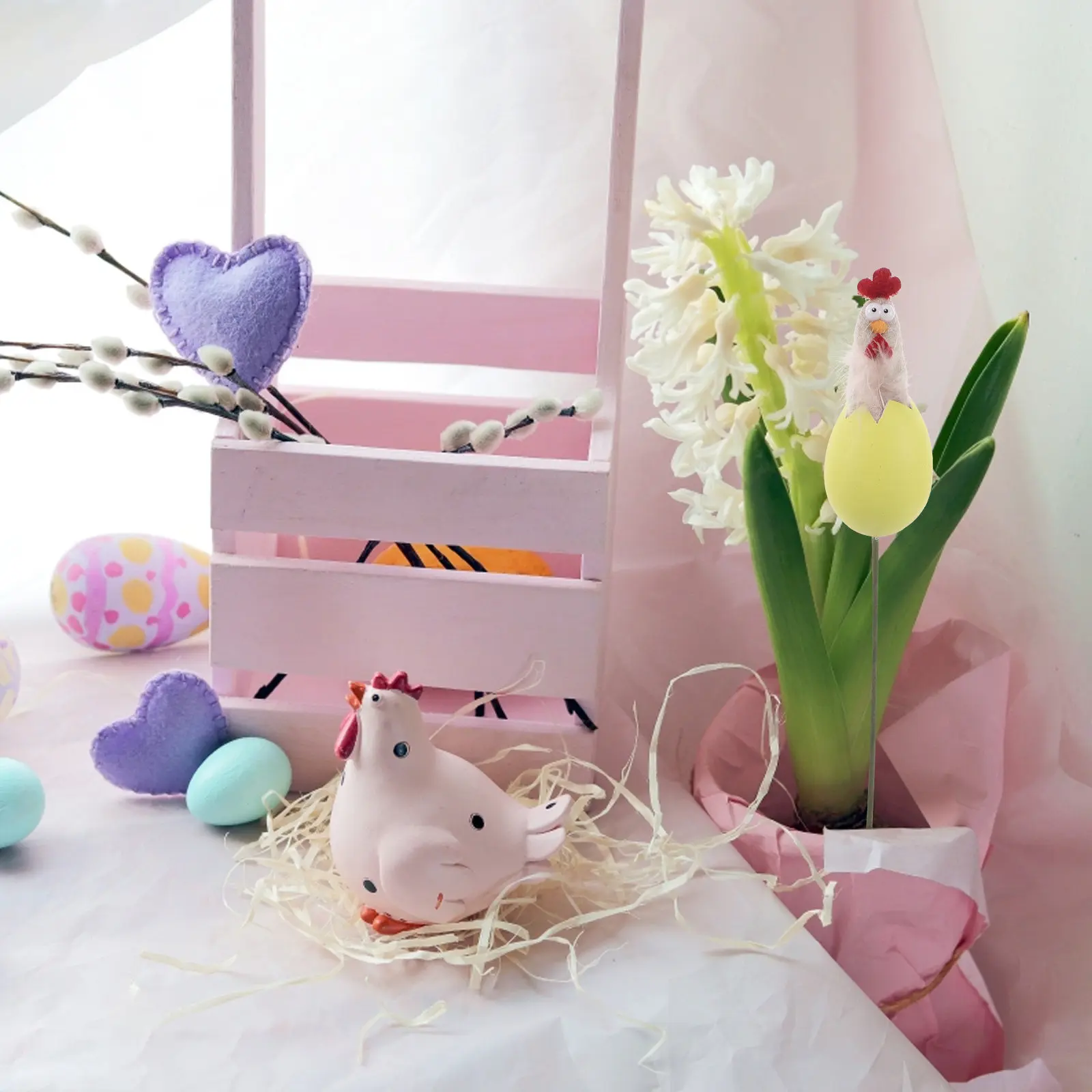 

Easter Floral Picks Chick Egg Sprigs Artificial Spring Decoration Stems for Bouquet Arrangement Vase Centerpiece Garland