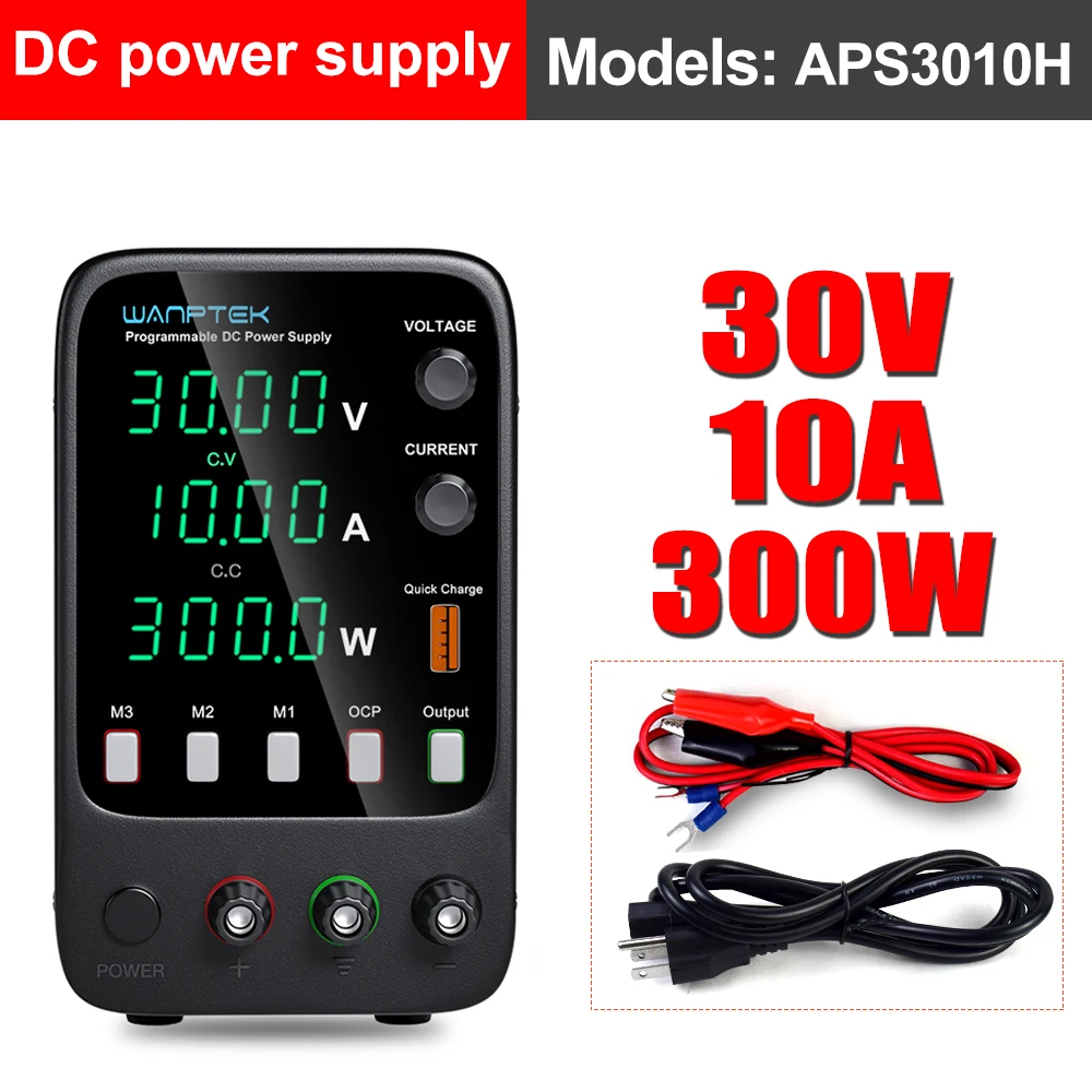 Wanptek Verstelbare DC Voeding 30V 10A Lab Programmeerbare Geheugenfunctie Bench Stroombron Spanningsregelaar Schakelaar 60V 5A