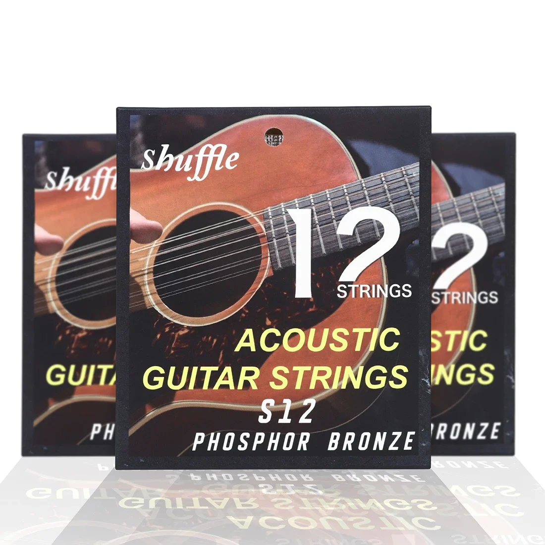 

SHUFFLE 12Pcs/Set Acoustic Guitar Strings PU Film+Phosphor Copper Material Folk Guitarra Strings Guitar Parts & Accessories