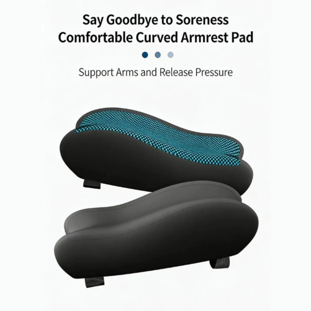 Chair Armrest Cushion with Memory Foam, Elevated Protective Sleeve Height-Adjustable Pad Wrist Rest Mouse Pad For Home&Office