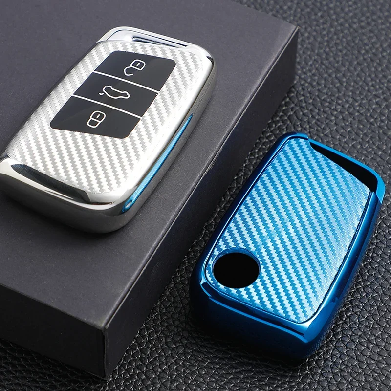 For VW Volkswagen Passat B8 Magotan Golf For Skoda Kodiaq Superb A7 Car Smart Key Case Cover Bag Fob Shell Protector