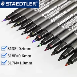 Germany STAEDTLER Marker Pen Hook Line Pen 318F Industrial Oily 317M /313S Waterproof and Oilproof Without Fading Art Stationery