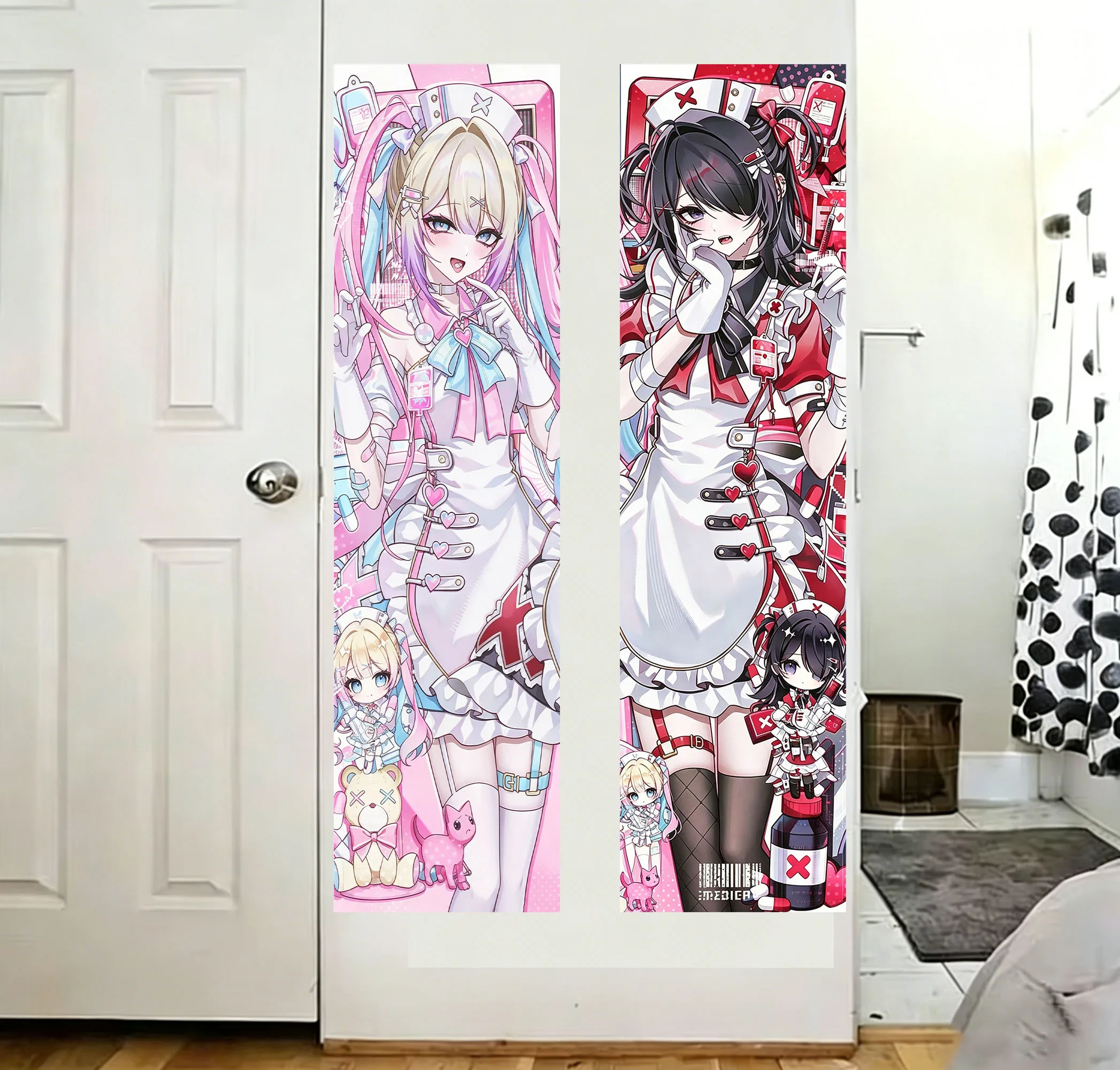 N-Needy Girl Overdose Tapestry Kangle&Amechan Kawaii Anime Game Girls Large Long Tapestry Suitable For Bedroom Dorm Wall Decor