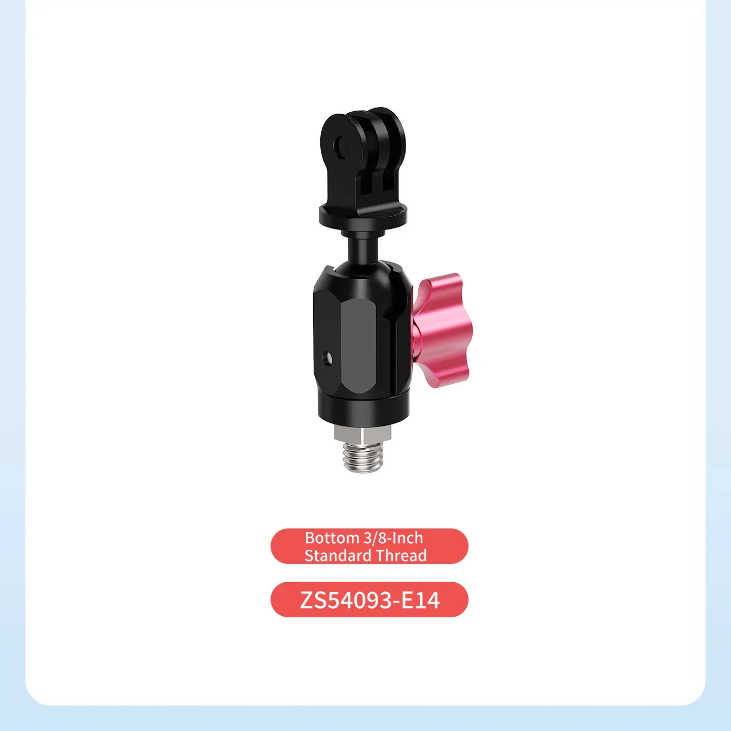 Aluminium-Action-Kamera-Halterung 2kg Traglast 3-Punkt-Adapter 17mm Kugelkopfklemme für GoPro Insta360 DJI OSMO Motorrad Fahrrad Stativ – Detail 7