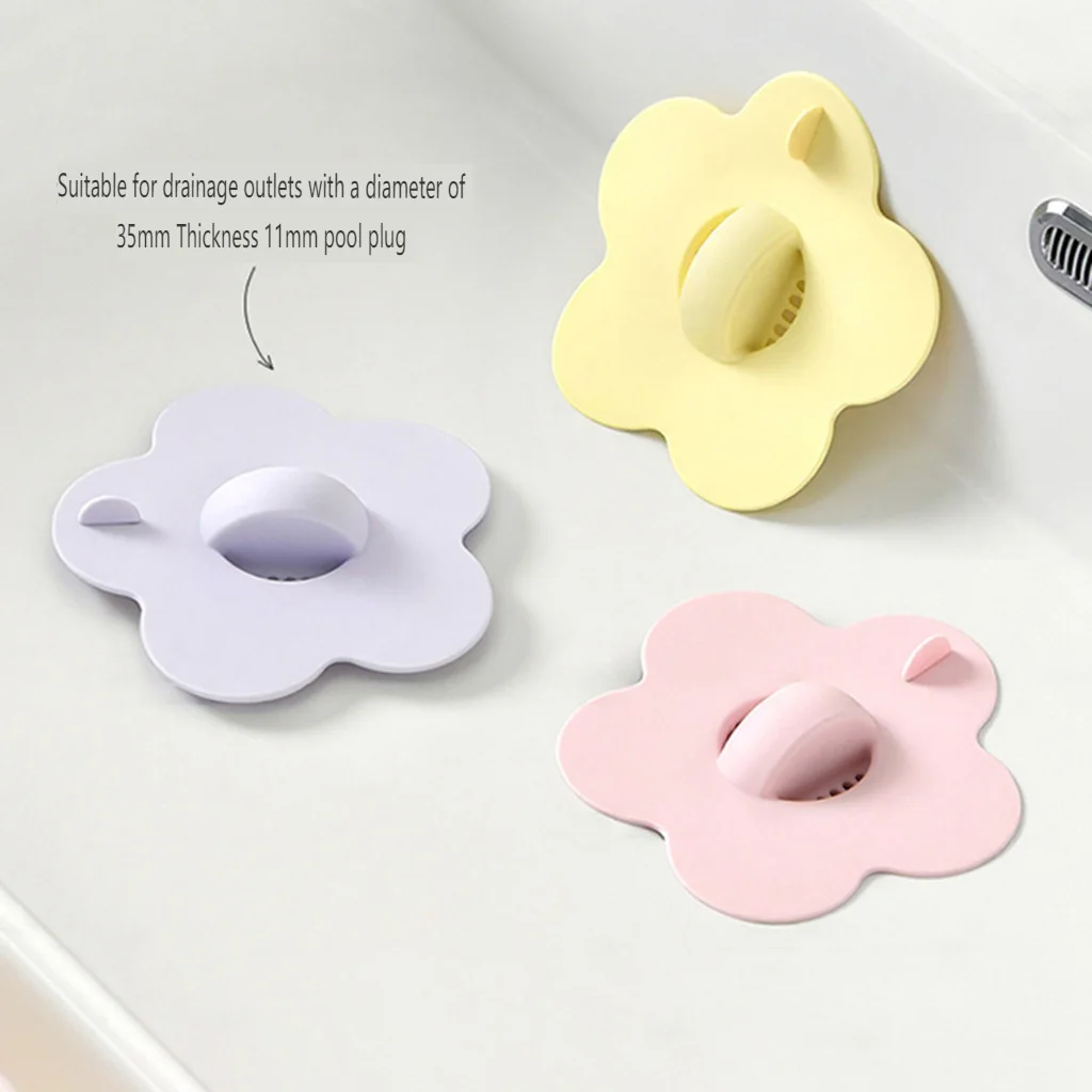 Silicone Bathroom Sink Drain Filter Hair Catcher Easy to Install & Clean