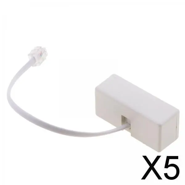 

5x2-Way RJ11 Telephone Plug to Socket Adapter Splitter for Landline Telephone