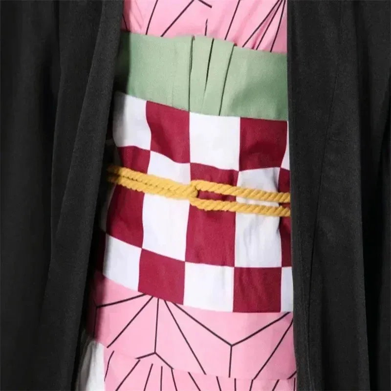 Anime Nezuko Cosplay Kamado Nezuko disfraz de Cosplay Nezuko peluca accesorios uniforme para adultos niños Halloween carnaval fiesta Comic Con