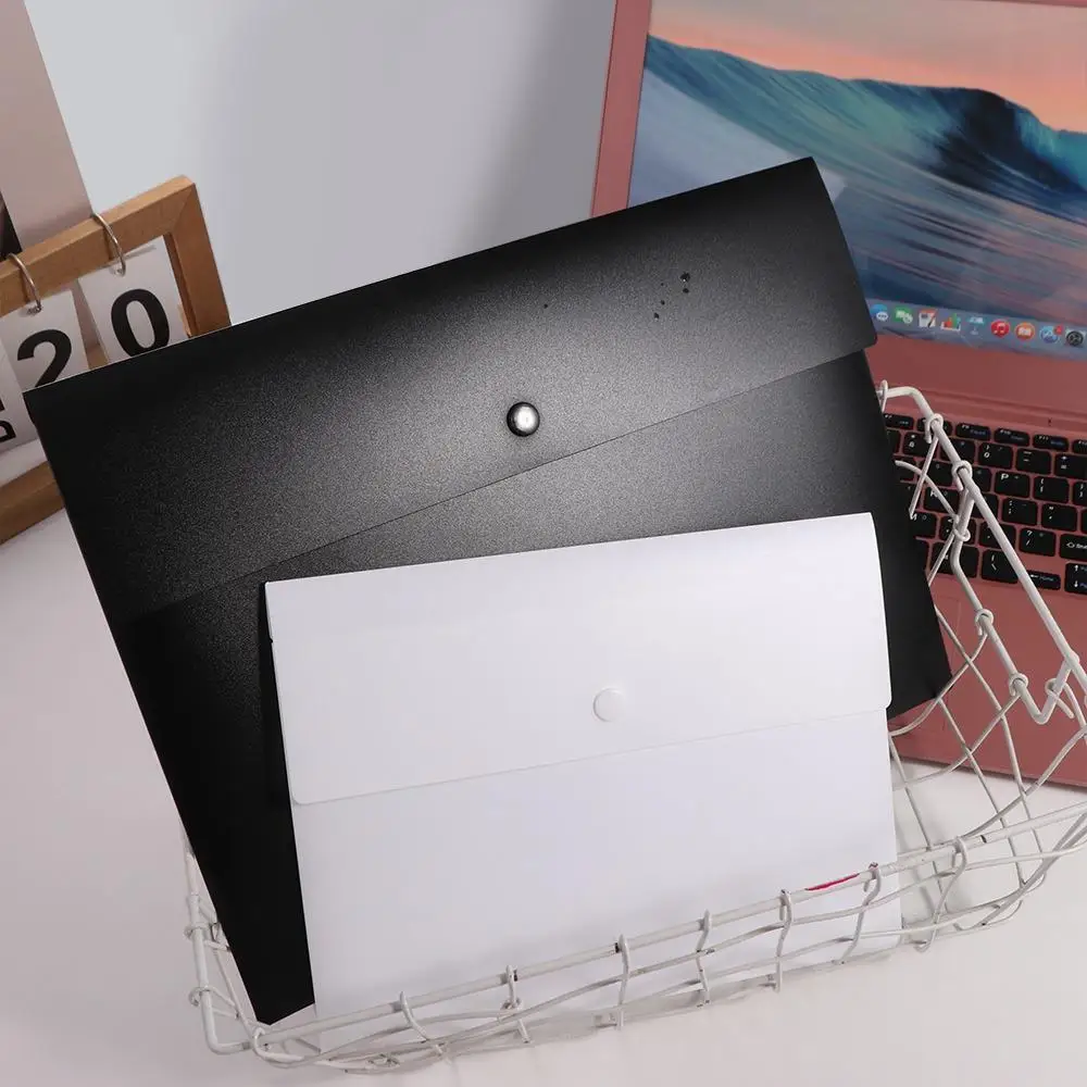 With Snap Button Closure File Folders Pouch Document Organiser Paper Organizer Document Folder Cosmetic Makeup Bags