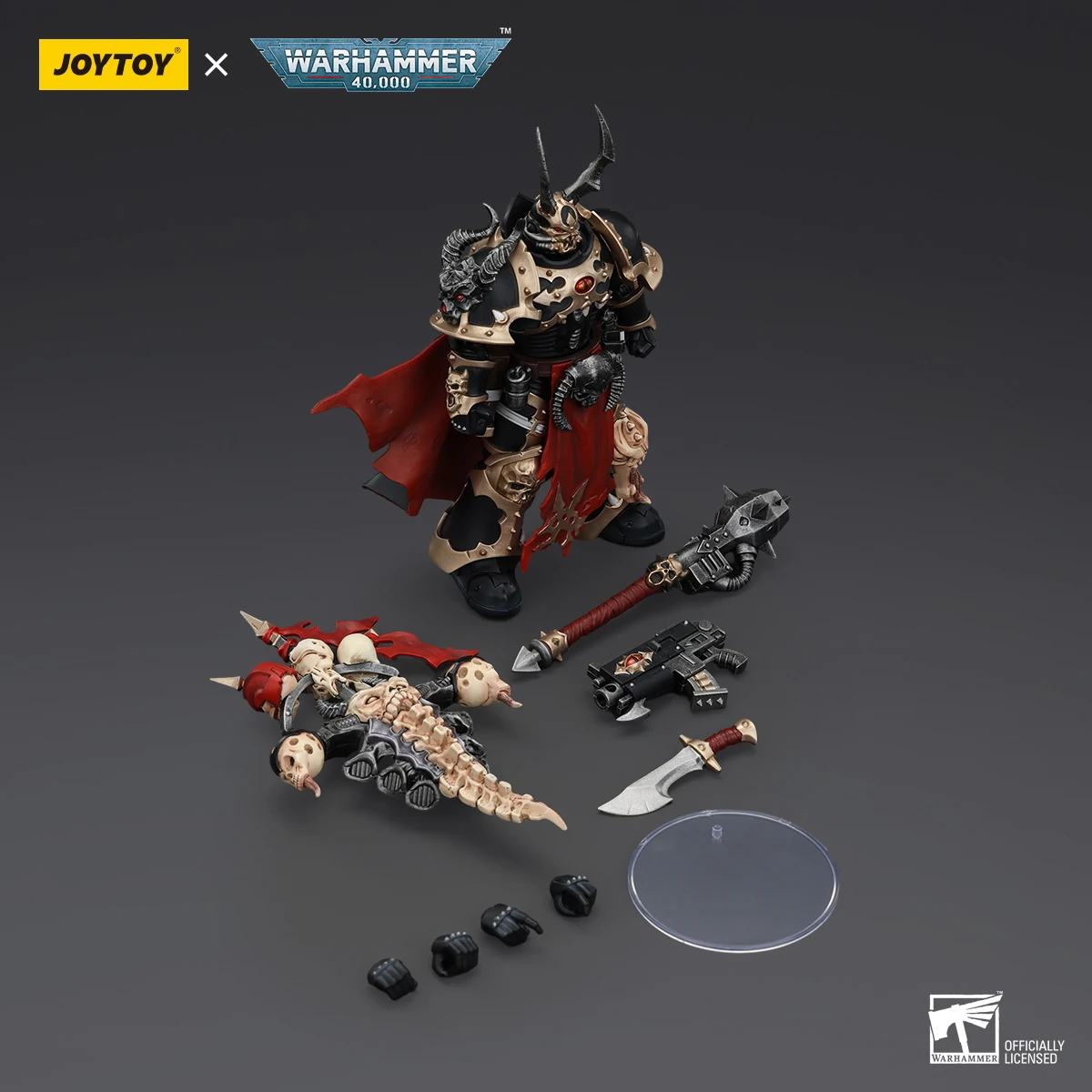 JOYTOY Warhammer 40K Chaos Space Marines Black Legion Chosen Champion z Bolterm i Power Maul Figurki Akcji Oryginalne Kolekcjonerskie