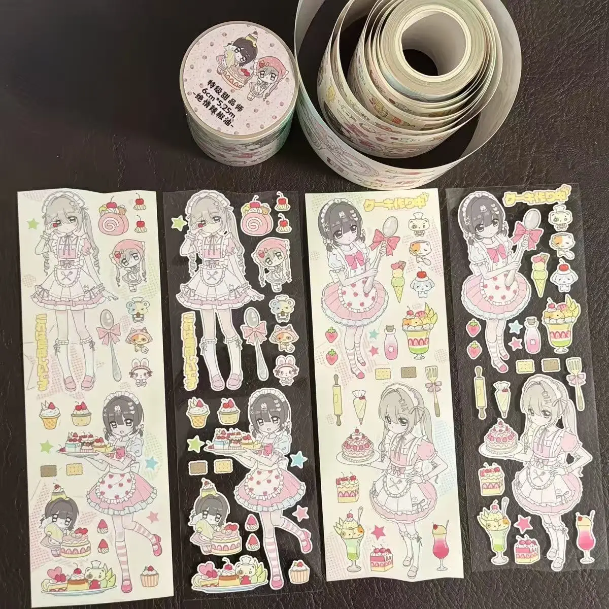 Cute Girl Dessert Theme Stickers Two-dimensional Beautiful Girl Diy Goo Card Decoration Mobile Phone Case Tablet Camera Sticker