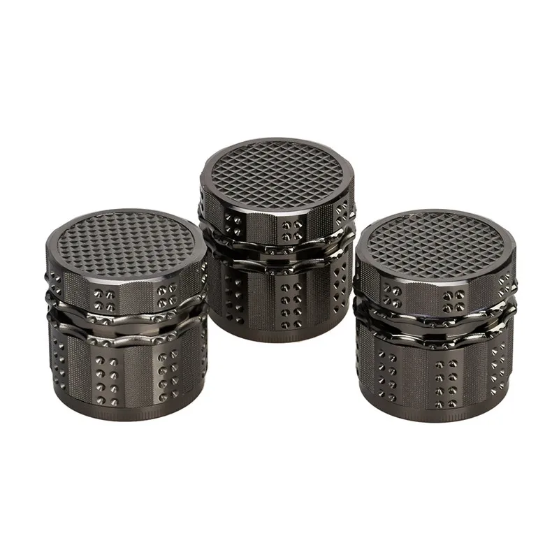 Smoke grinder with a diameter of 52mm, four layer metal spice grinder, popular smoking set