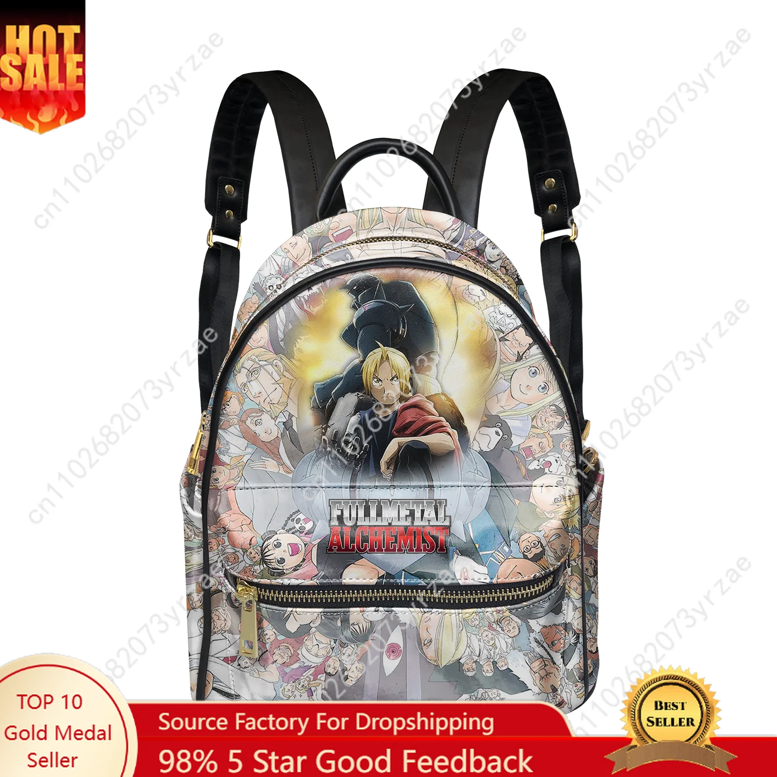 

Fullmetal Alchemist Backpack Mens Womens Knapsack Personalized Double Shoulder Bag Business Travel Bookbag Custom Made Daypacks