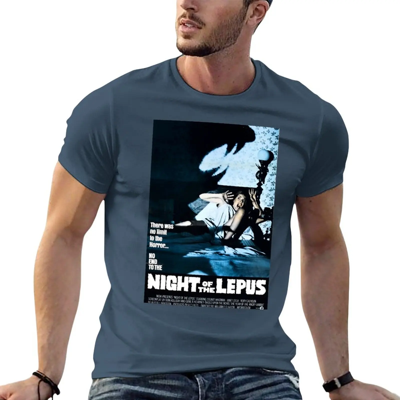 Night of the Lepus Movie Poster T-Shirt customs Blouse tops aesthetic clothes mens funny t shirts