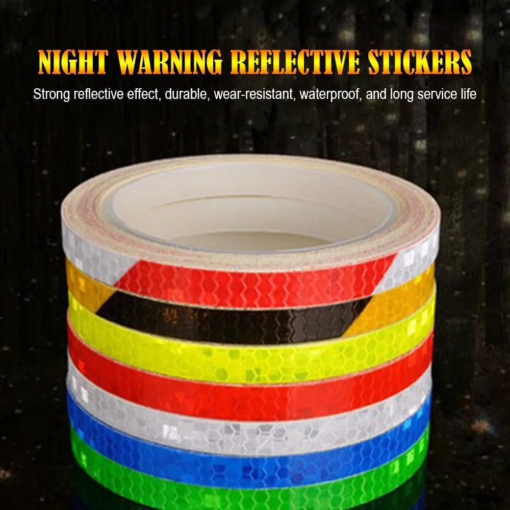 Decor Decals Warning Tapes Safety Reflective Stickers Bike Reflective Tape Tape For Cycling Warning Strip Bicycle Wheel Decor