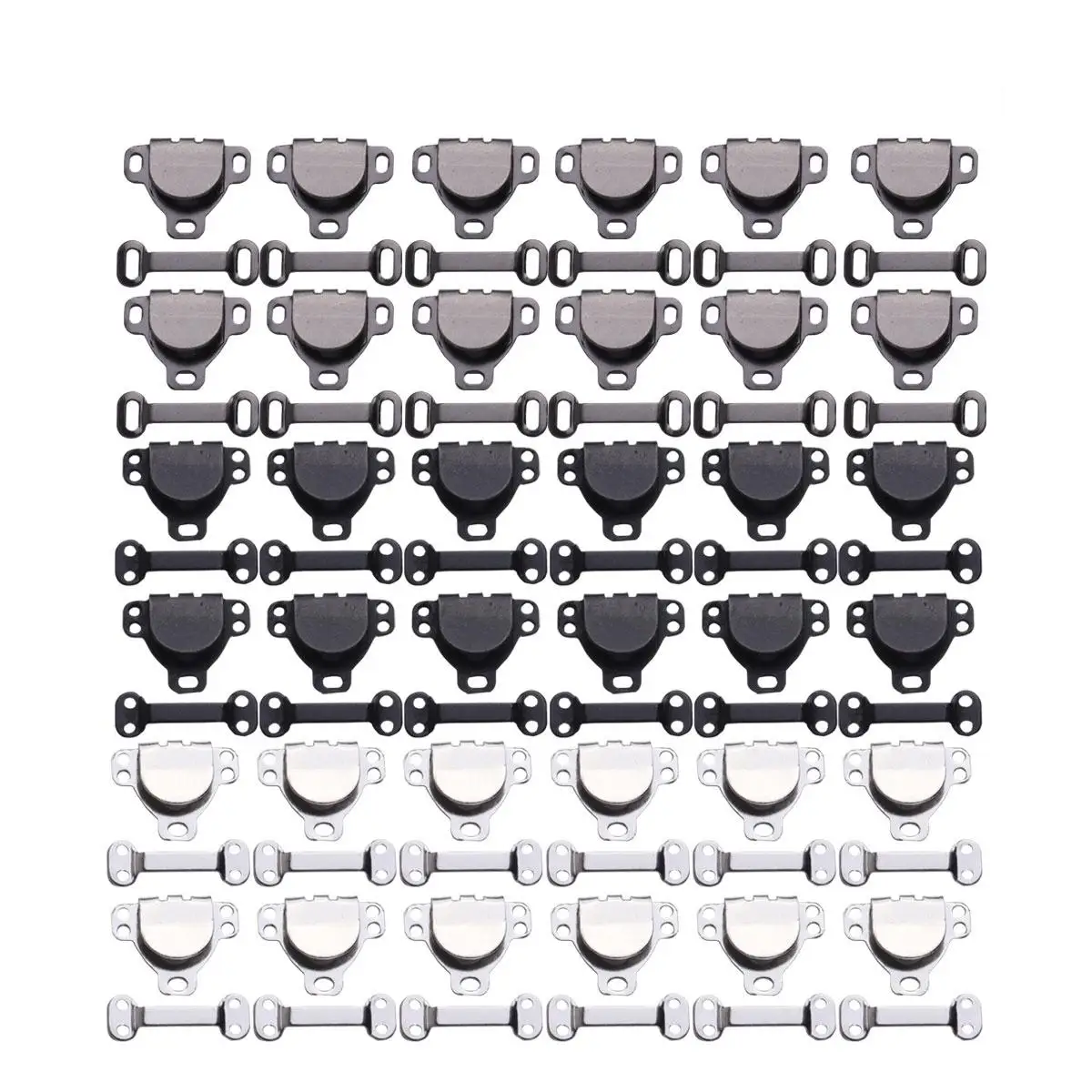 

60 Sets Snap Buttons Metal Pants Hooks 15pcs Each Silver Bronze Black Nickel Studs for Clothing Jackets Hats Jeans TShirts