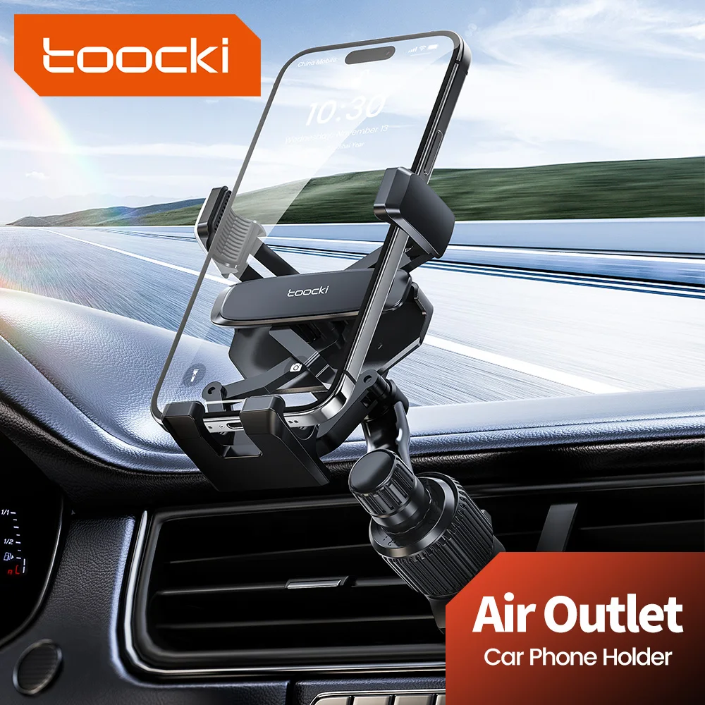 Image of Toocki Universelle Auto-Handyhalterung für Lüftungsschlitze mit Automatischer Verriegelung und 360° Drehung ° Schutzfolie für iPhone 17 16 15 Samsung Xiaomi