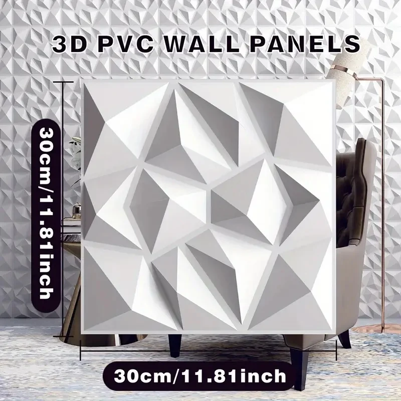 10pcs Esports Game House 3D Wall Sticker 3D Art Wall Panel PVC Stone Brick Tile Waterproof Tiles Diamond Design DIY Home Decor
