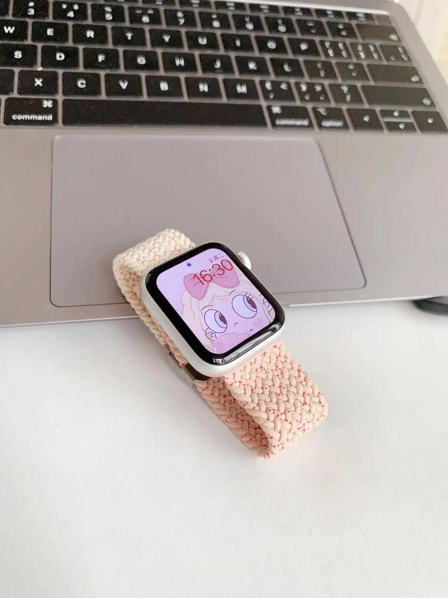 حزام نايلون مرن ممتاز لساعة أبل حزام نسائي 10/9/8/7/6/5/4/3/2 SE 38 مم 40 مم 41 مم 4