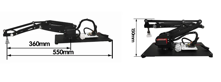 Arduino 4 DOF manipulador de Metal Kit de garra de brazo de Robot mecánico con servomotores digitales de 20KG brazo DIY