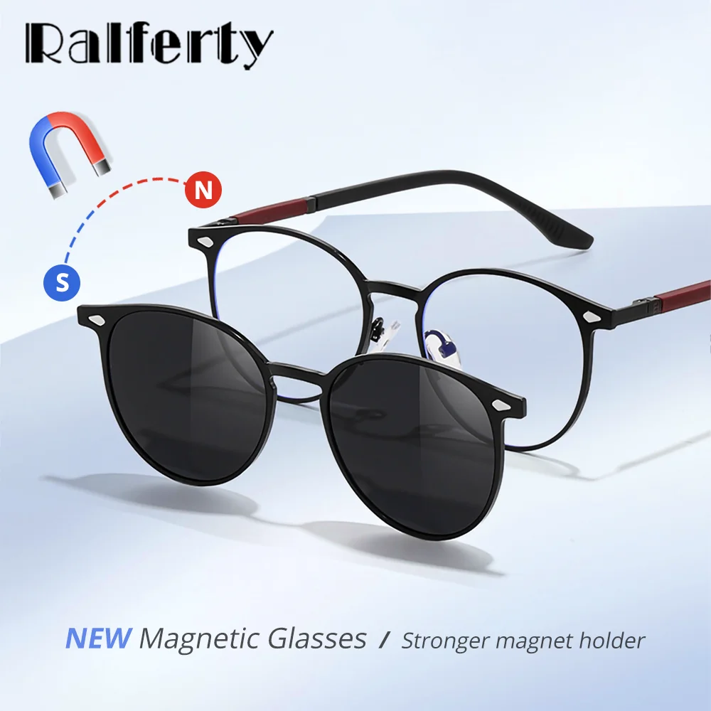 3 in 1 Night & Day Driving Sunglasses, Magnesium Aluminum Polarized Magnetic Clip-On, with Optical Eyeglass Frame for Men Women