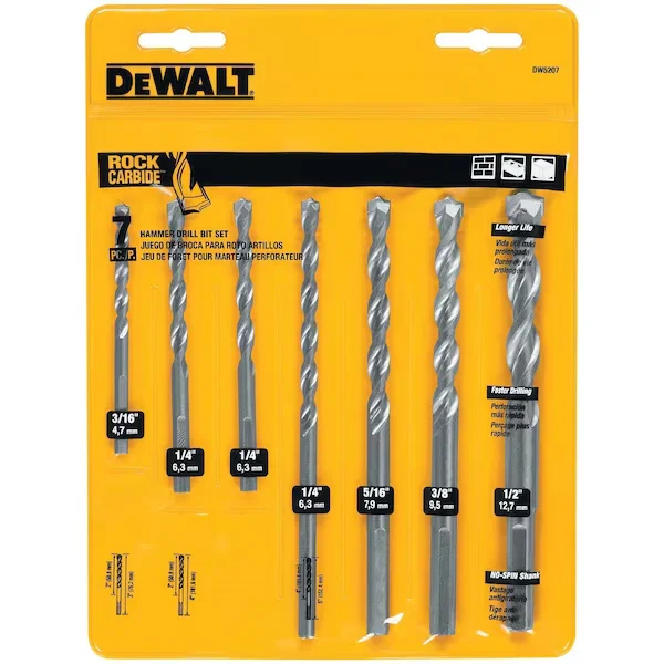 7-Pc. Premium Percussion Masonry Drill Bit Set
