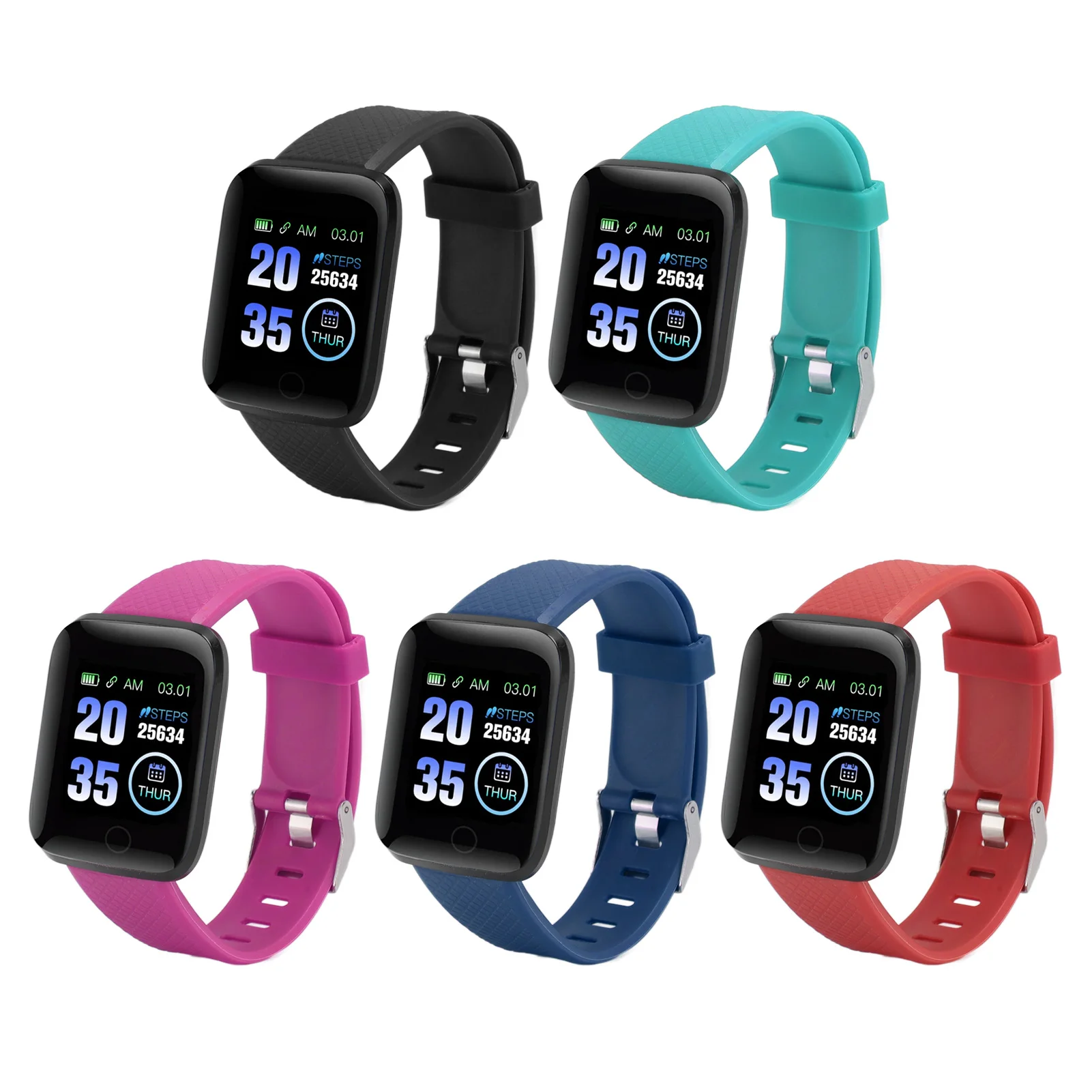 

116 Plus Smart Watch Step Counting Smart Alarm Clock 1.3 Inch Smart Watch Blood Pressure Monitoring IP67 Waterproof for Sports