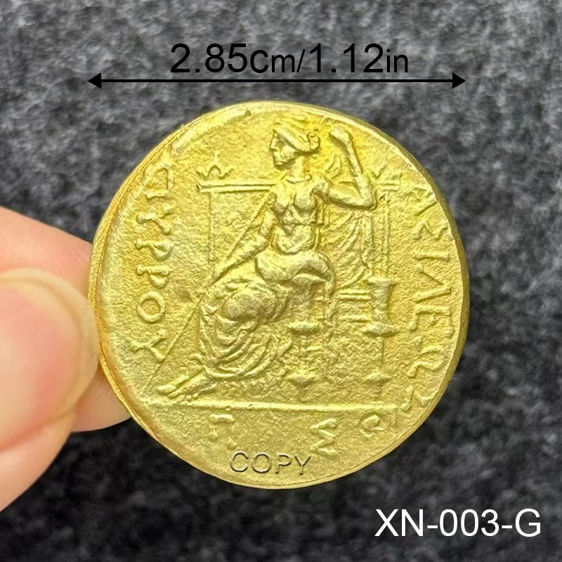 Antique Greek Alexander the Great Gold Coin, Hercules Zeus Homer Epic Commemorative Medal, Festival Jewelry Gift