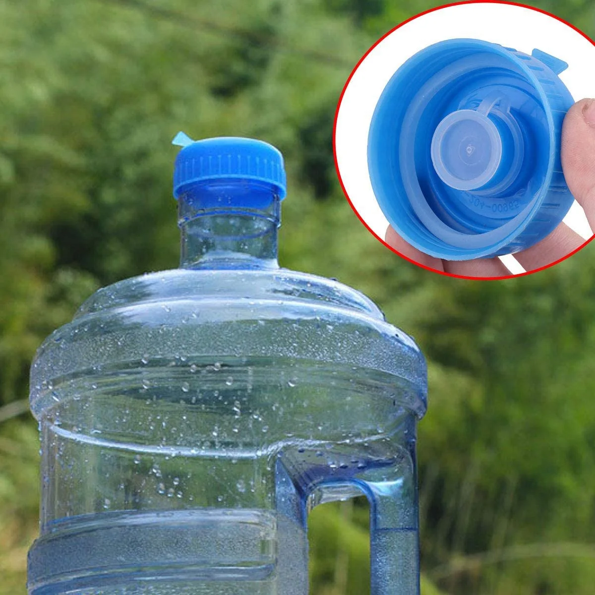 Nuevo tapón de jarra de agua, paquete de 5 tapas de botella de agua de plástico, tapa de botella de agua potable de galón azul, herramienta de botella de repuesto sin fugas