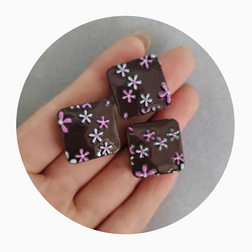 Assorted Mixed Artificial  Chocolate Candy Resin Flatback Flat Back Cabochon Craft Decoration Slime Beads For DIY Crafts