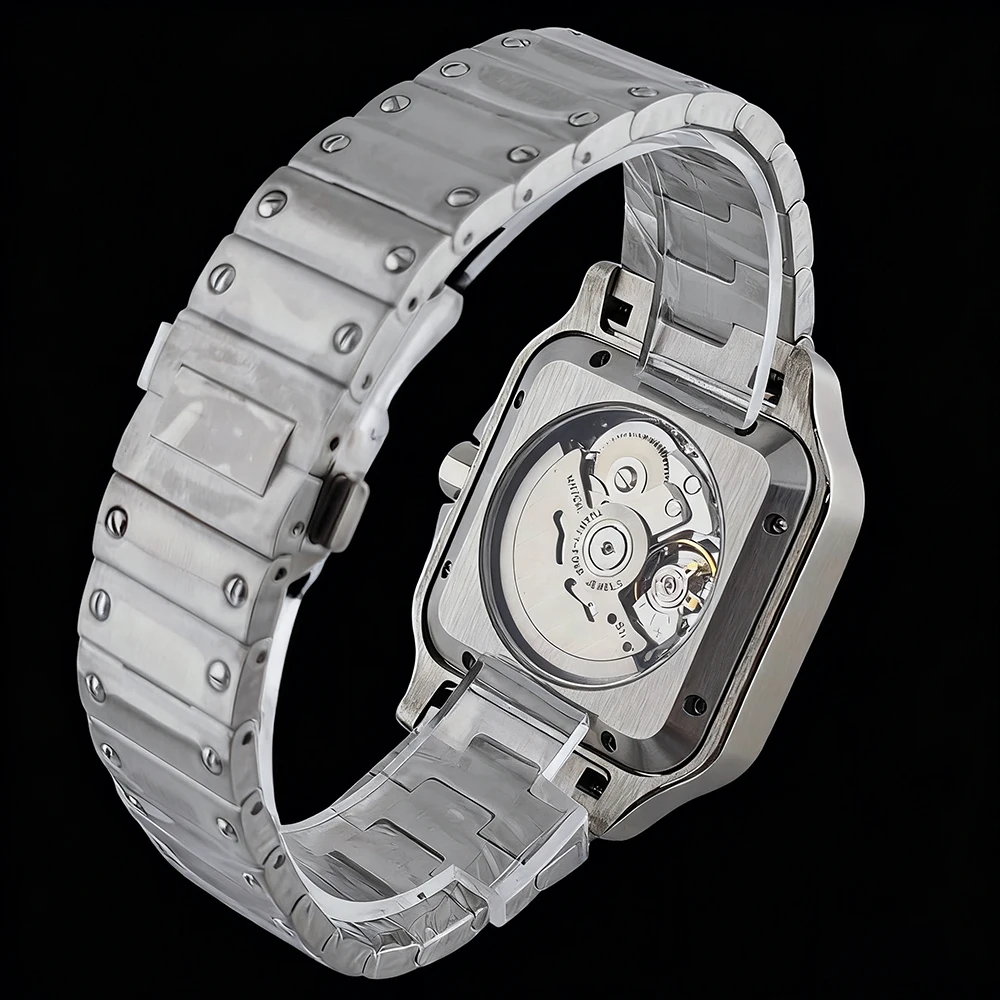 Nuovo orologio Santos NH70 Orologio in acciaio inossidabile da 38 mm Orologio da uomo con logo personalizzato adatto per orologio con movimento NH70
