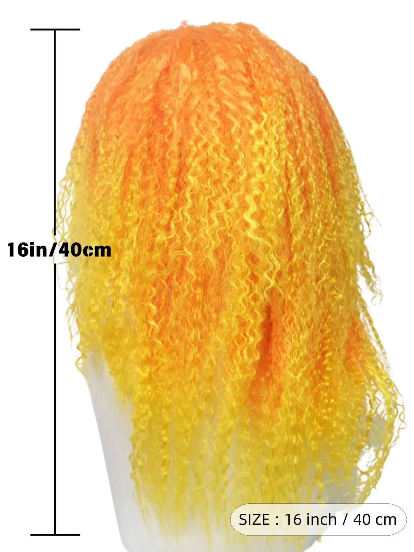 Kolorowa kukurydza - peruka z trwałym kolorem, puszyste loki, przyciągające wzrok wybuchowe loki, unikalne loki, dodaj smak cosplayom i karnawałom!