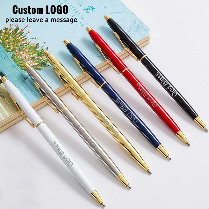 

Classic Pen Clip Metal Ball Point Pen Free Personalized Logo Business Advertising Office Signature Pens Student Stationery Gift