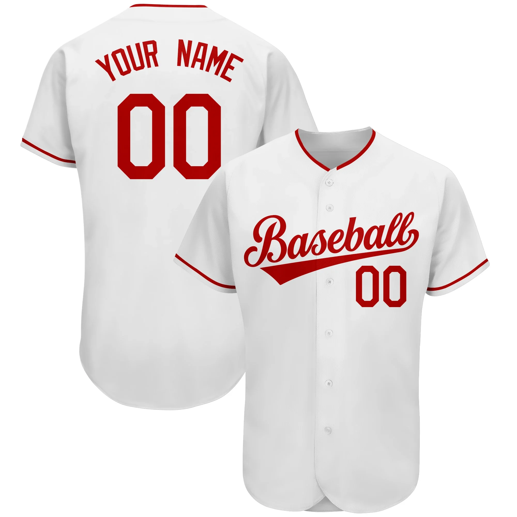 Embroidery Custom Baseball Jersey Mesh Baseball Softball Game Training Shirt Stitched V-neck Cardigan for Adult/Child Sweatshirt