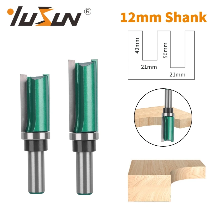 YUSUN 12MM Shank D21MM Pattern Bit Router Bit Woodworking Milling Cutter For Wood Bit Face Mill Carbide Cutter End Mill