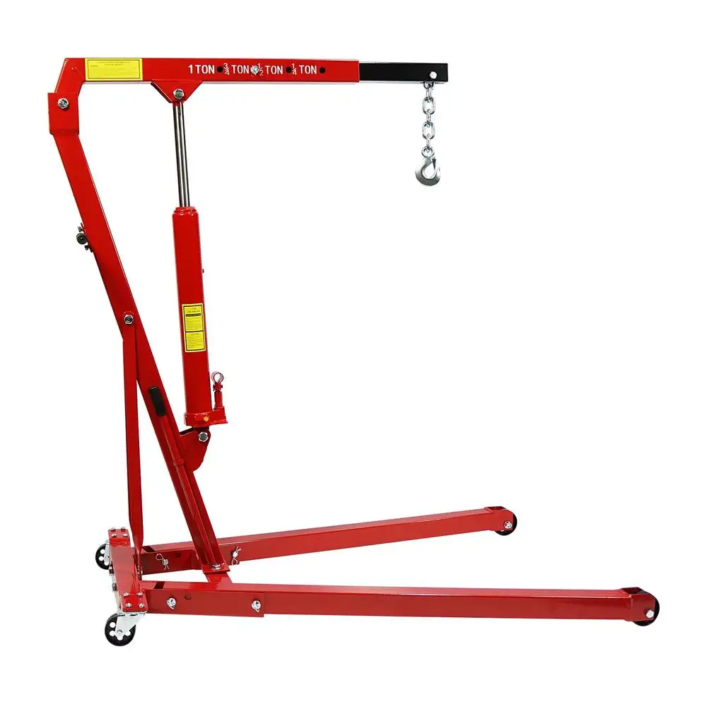 Heavy Duty 1 Ton Hydraulic Engine Hoist Crane Shop Lift Foldable Cherry Picker 2200lbs Steel Repair Tool