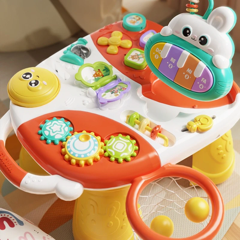 Push Walker-Spielzeug für Kleinkinder, Multifunktions-Lernwagen, Anti-Kipp-Lauflernhilfe, 1-jähriges Geschenk, Gehhilfe für Kleinkinder, sicher und stabil