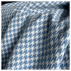 Tela gruesa de textura de línea Jacquard azul para vestido, abrigo, sombrero, ropa, tela de diseñador, Material de costura de 55 pulgadas de ancho, M88C2