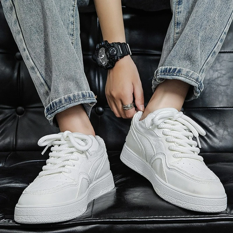 Fashion Designer Men\'s Shoes Breathable Sneakers Orange Platform Running Shoes Non Slip Tennis Shoe Outdoor Lace-up Casual Shoes
