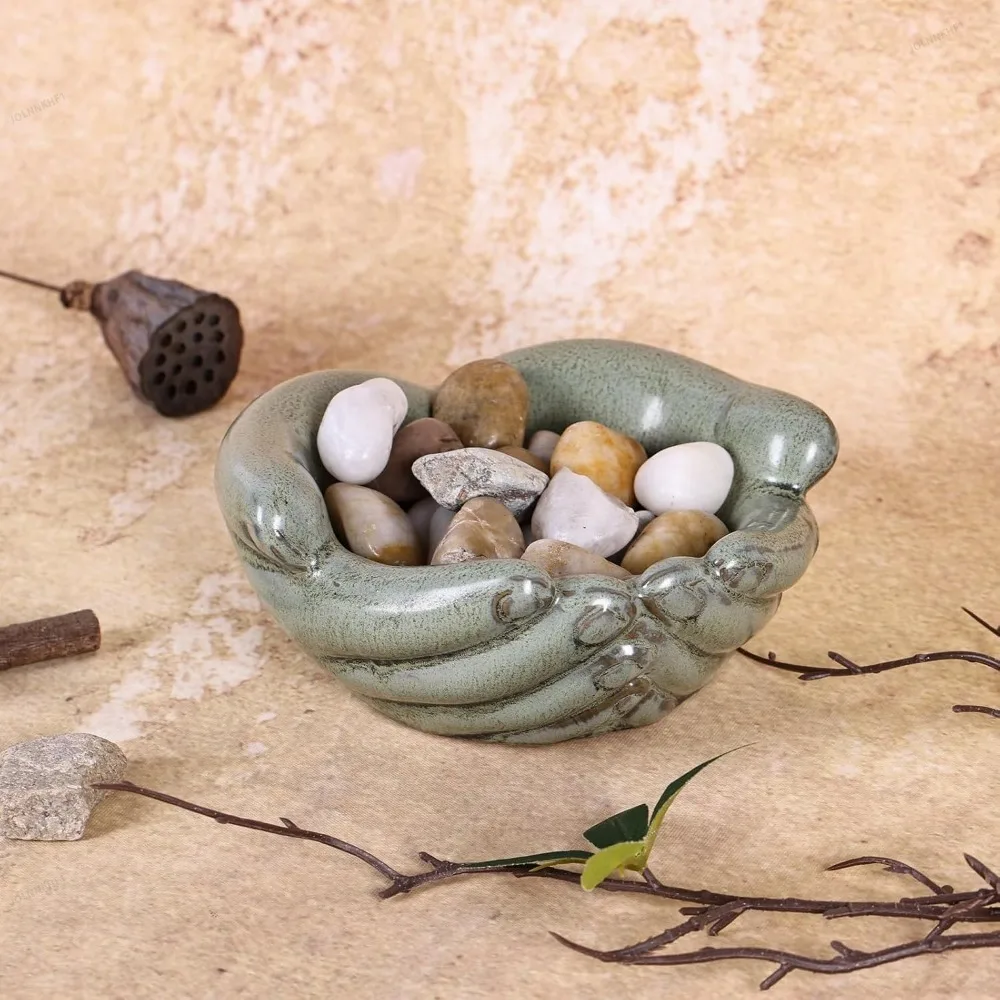 Hand Model Ceramic Molds Ceramic Hands Bowl Dish Sculpture DIY Crafts Giving Hands Candy Holder for Succulent Planter Keys Bowl
