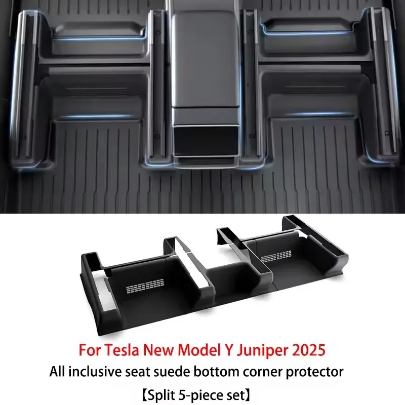 

For Tesla Model Y Juniper 2025 TPE Under Seat Corner Guard Slide Rails Protector Cover Anti-Kick Seat Slide Protection Cover