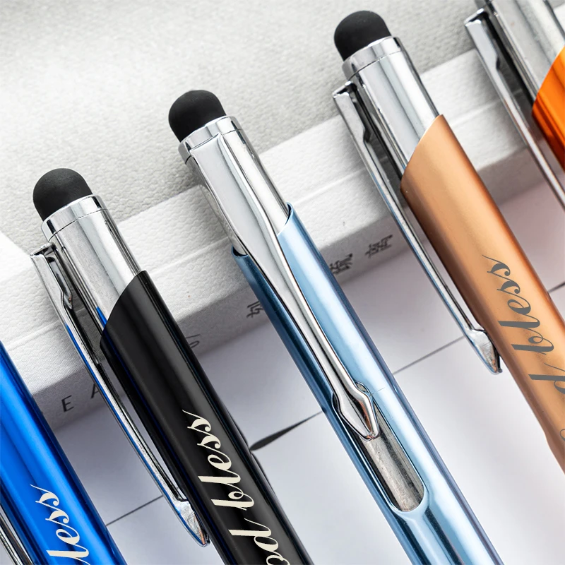 Colorful Customized LOGO Touch Screen Metal Ballpoint Pen Handwritten Office Lettering Signature Pen Birthday Wedding Gift Pens