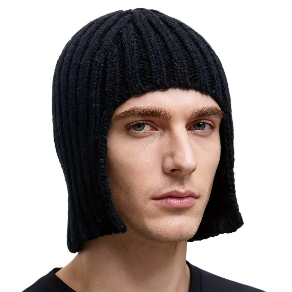 Hot Girl Perücke Strickmütze für Damen, warmer Gehörschutz für Herbst und Winter, Kopfbedeckung, modische Wollmütze im Einkaufsstil – Detail 14