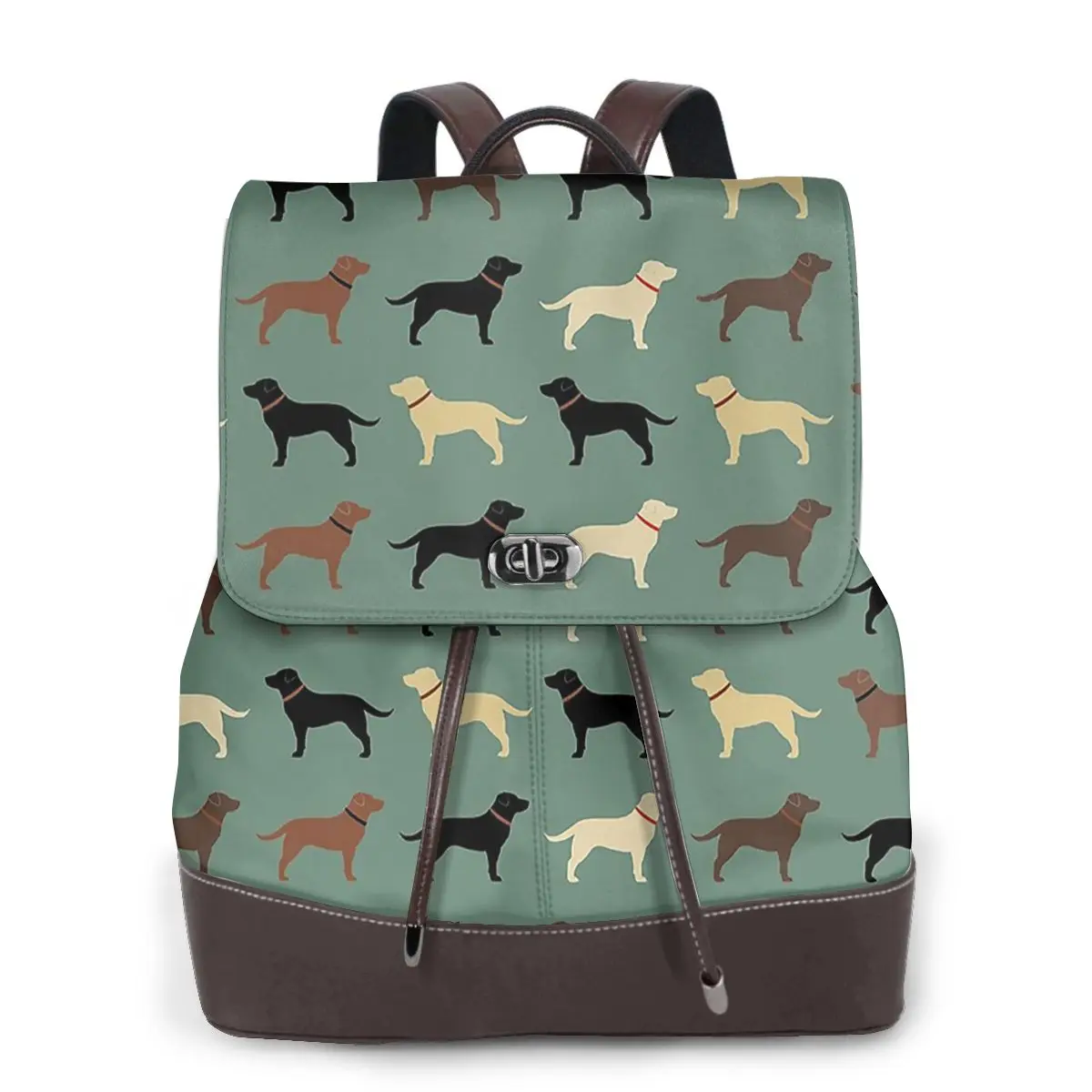 Labrador Retriever Dog Silhouettes Pattern Bookbag School Student Bags Hiking Travel Daypack for Women Fashion Derma Backpack
