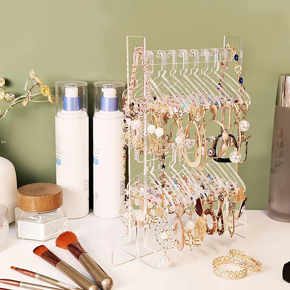 

1 комплект, акриловый держатель для ювелирных изделий, подставка для ушей, стеллаж для выставки товаров, органайзер для ожерелья, настольный органайзер для хранения ювелирных изделий, стойка для ожерелья