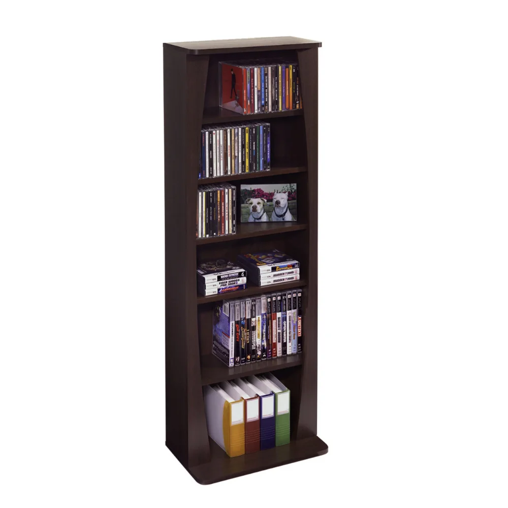 

Atlantic 15"x43" Canoe Multimedia Storage Shelf Bookcase, Espresso