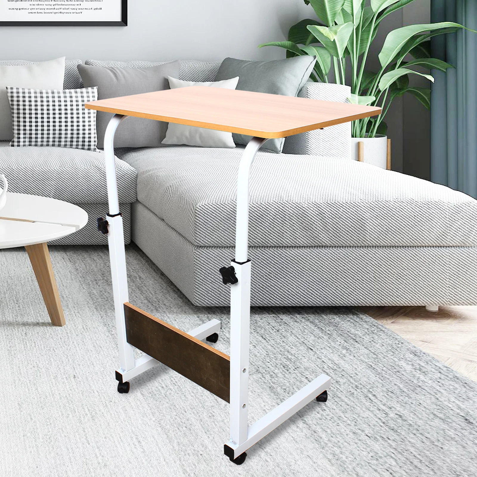 Lazy Computer Stand Lift table With Universal Wheels, Height Adjustment, Desktop Size 15.74*23.62inch